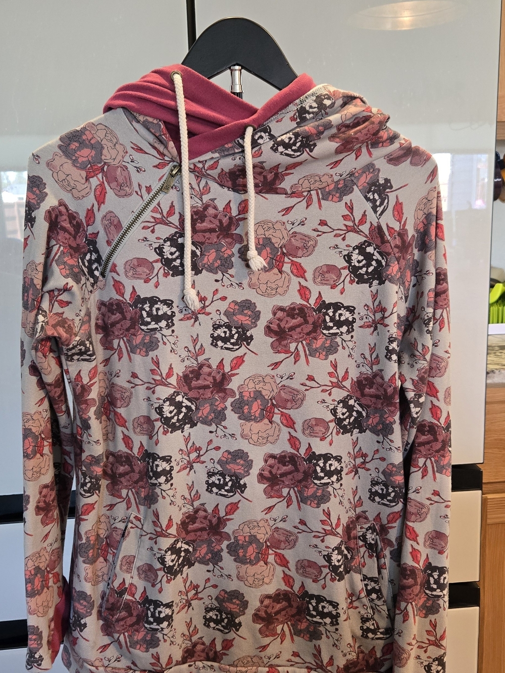 Ampersand Avenue Floral Pinks Hooded Shirt
